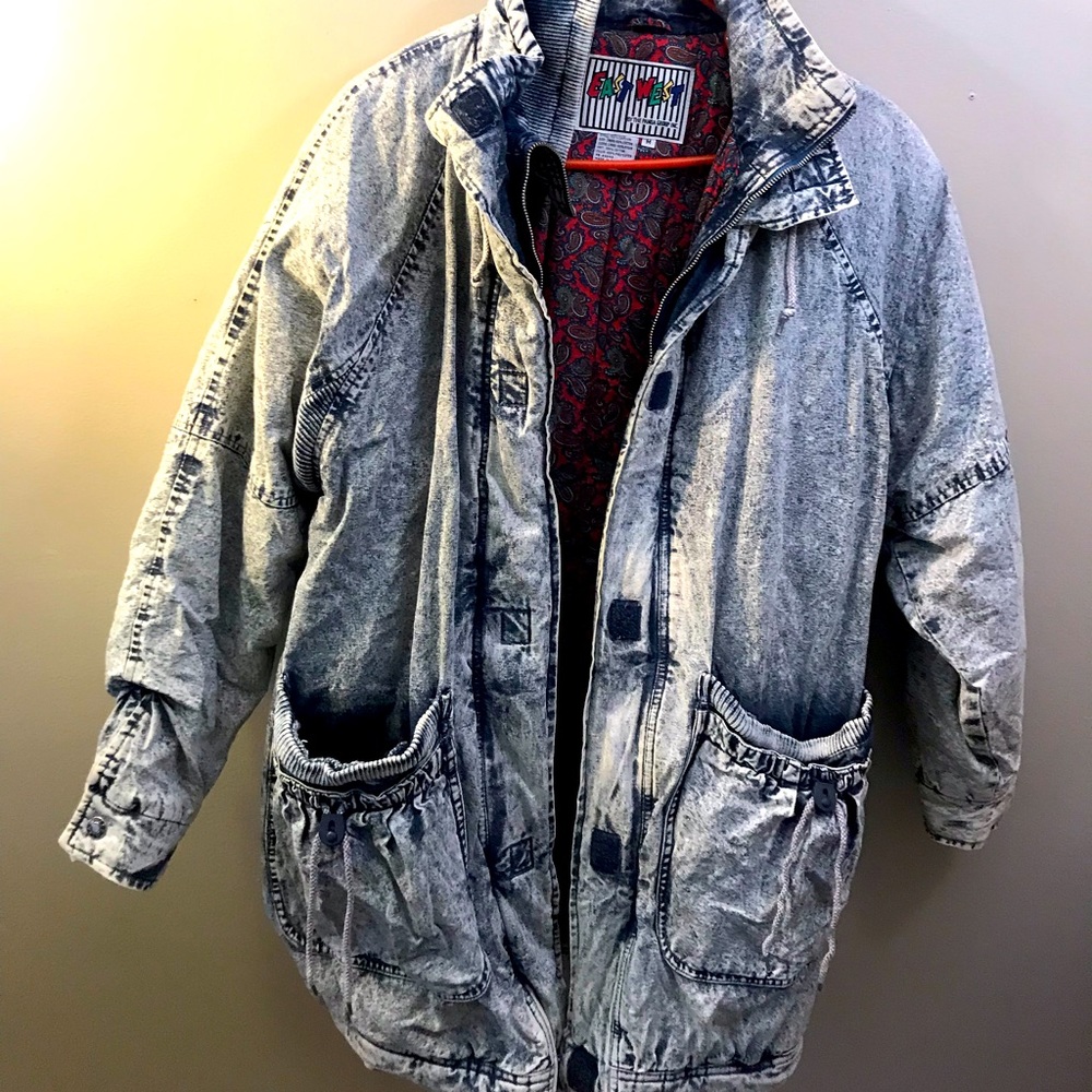90’s Style East West Long, Puffy denim jacket